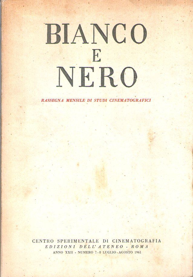 BIANCO E NERO magazine side cover July/August 1961