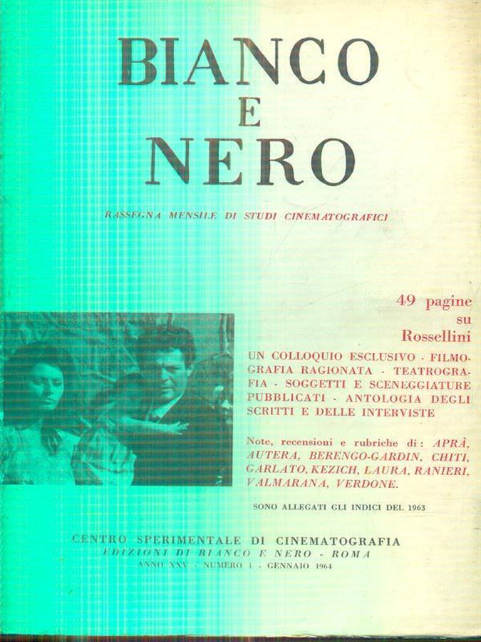BIANCO E NERO magazine side cover January 1964