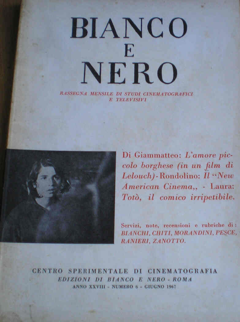 BIANCO E NERO magazine side cover June 1967