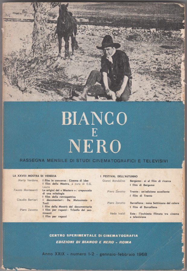 BIANCO E NERO magazine side cover January/February 1968