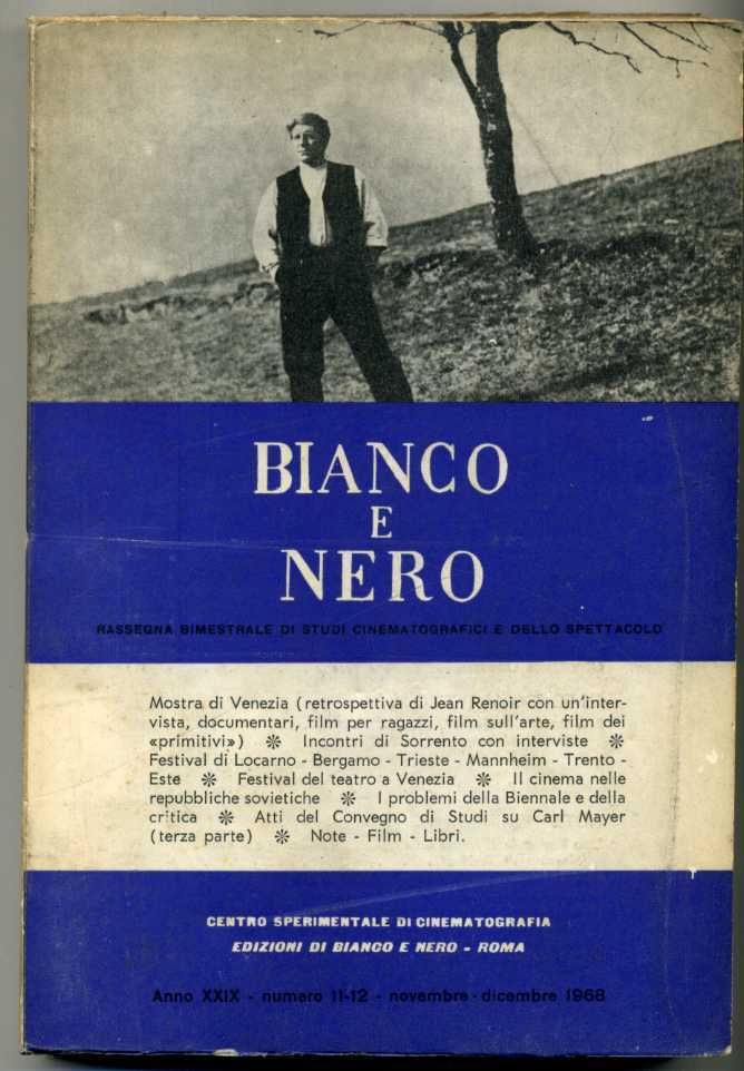 BIANCO E NERO magazine side cover November/December 1968