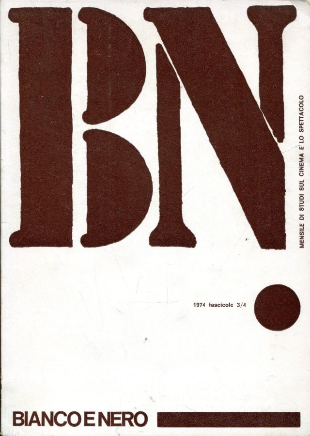 BIANCO E NERO magazine side cover March/April 1974