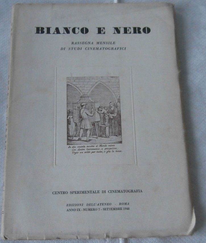 BIANCO E NERO magazine side cover September 1948
