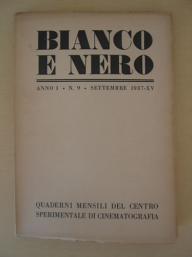 BIANCO E NERO magazine side cover Issue 9 September 1937