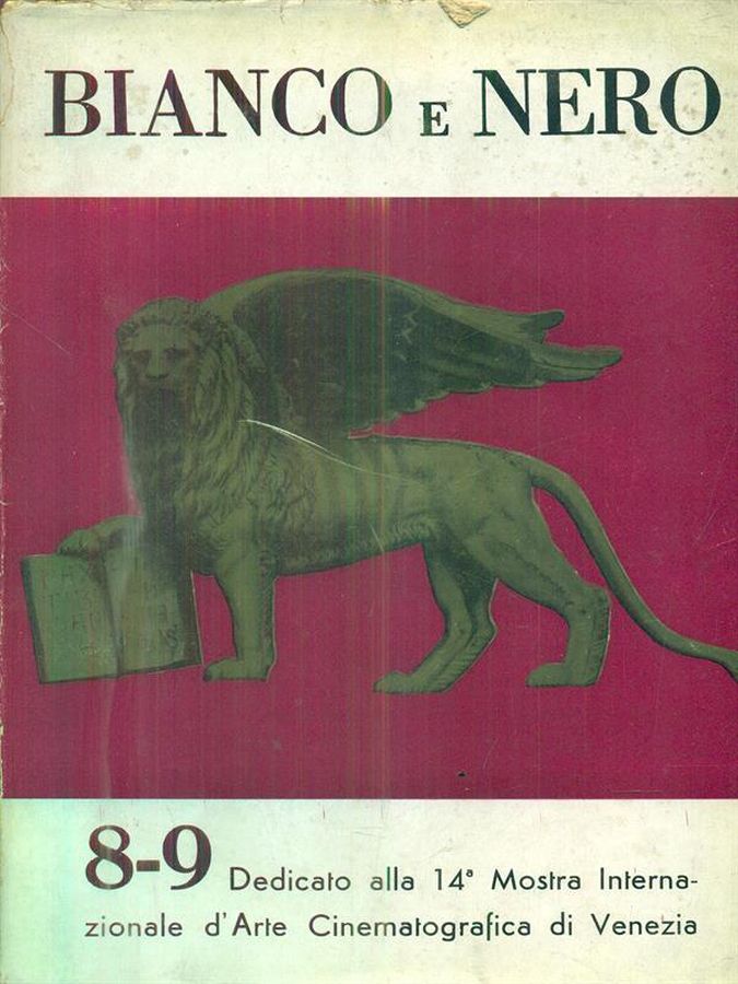 BIANCO E NERO magazine side cover Issue 8-9 August/September 1953