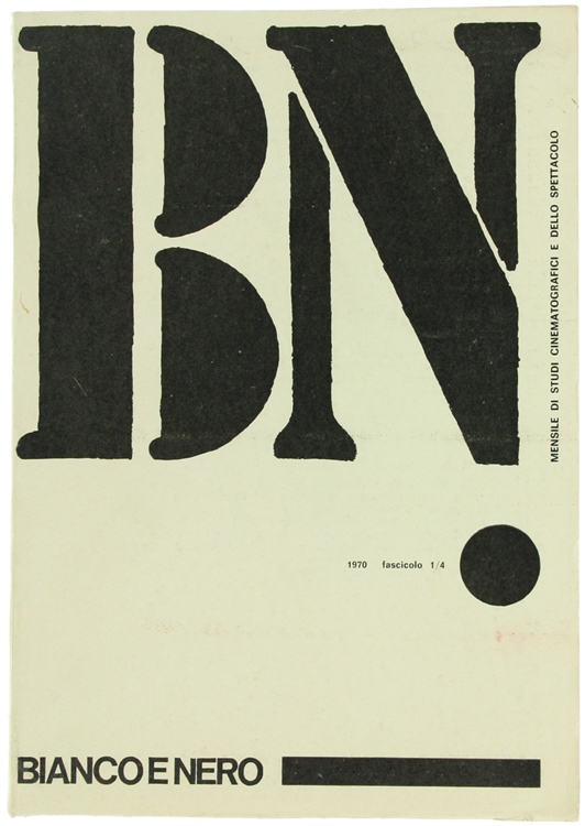 BIANCO E NERO magazine side cover January/April 1970