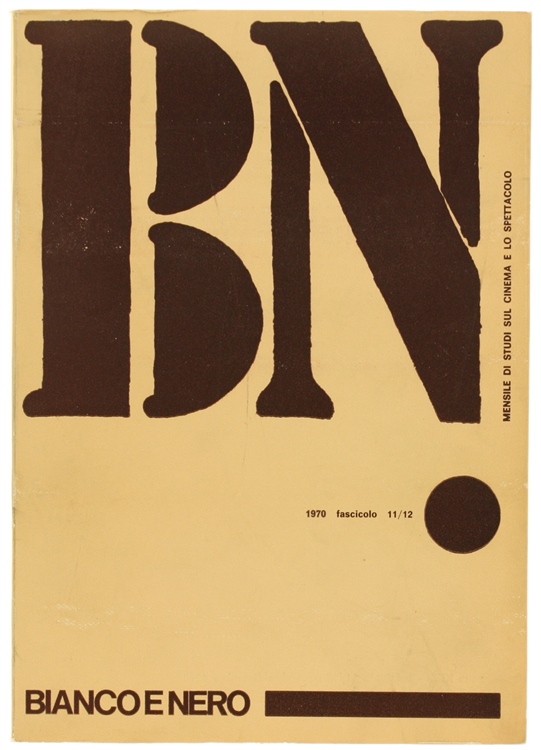 BIANCO E NERO magazine side cover  November/December 1970