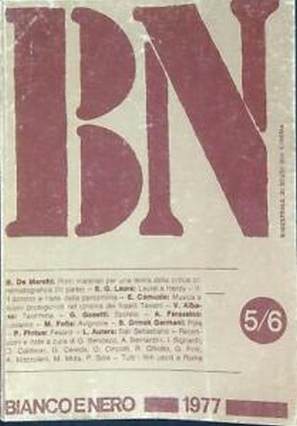 BIANCO E NERO magazine side cover Issue 5-6   1977