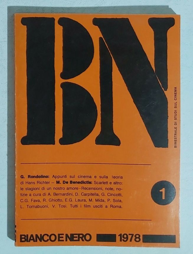 BIANCO E NERO magazine side cover Issue 1  January/February 1978