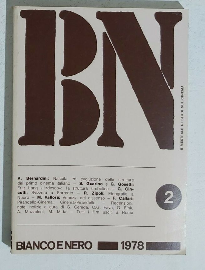 BIANCO E NERO magazine side cover Issue 2  March/April 1978