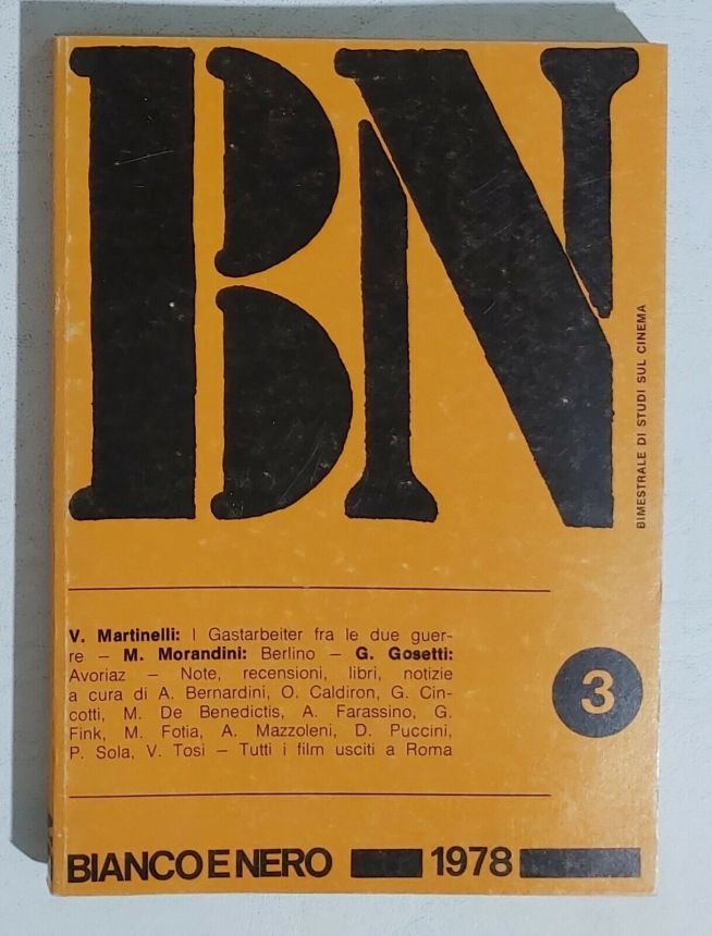 BIANCO E NERO magazine side cover Issue 3  May/June 1978