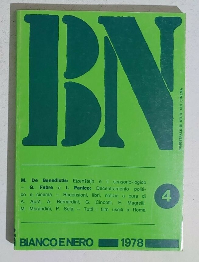BIANCO E NERO magazine side cover Issue 4  July/August 1978