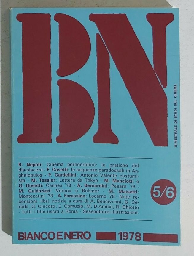 BIANCO E NERO magazine side cover Issue 5-6  September/December 1978