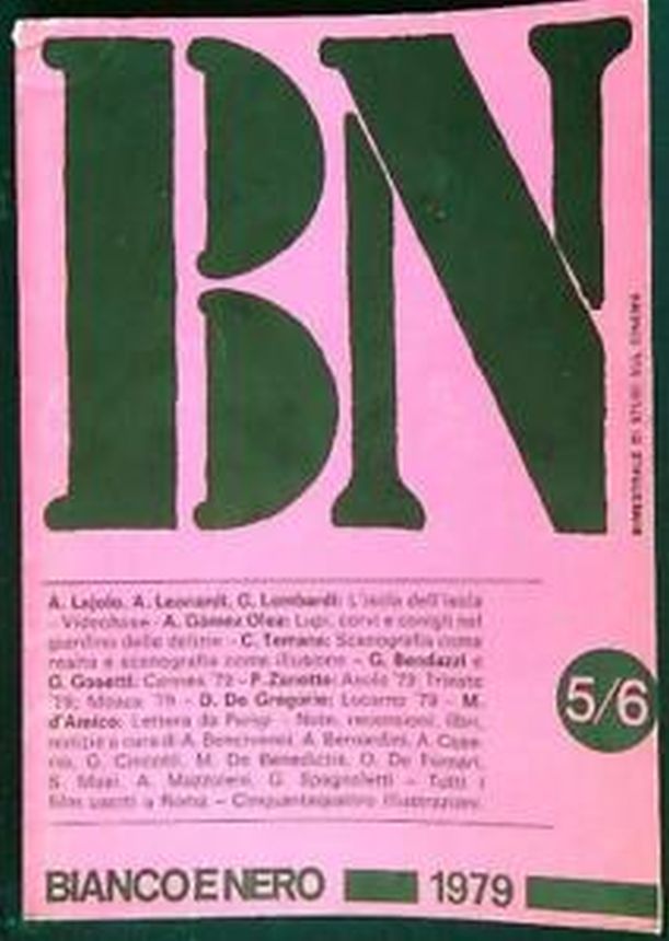 BIANCO E NERO magazine side cover Issue 5-6   1979