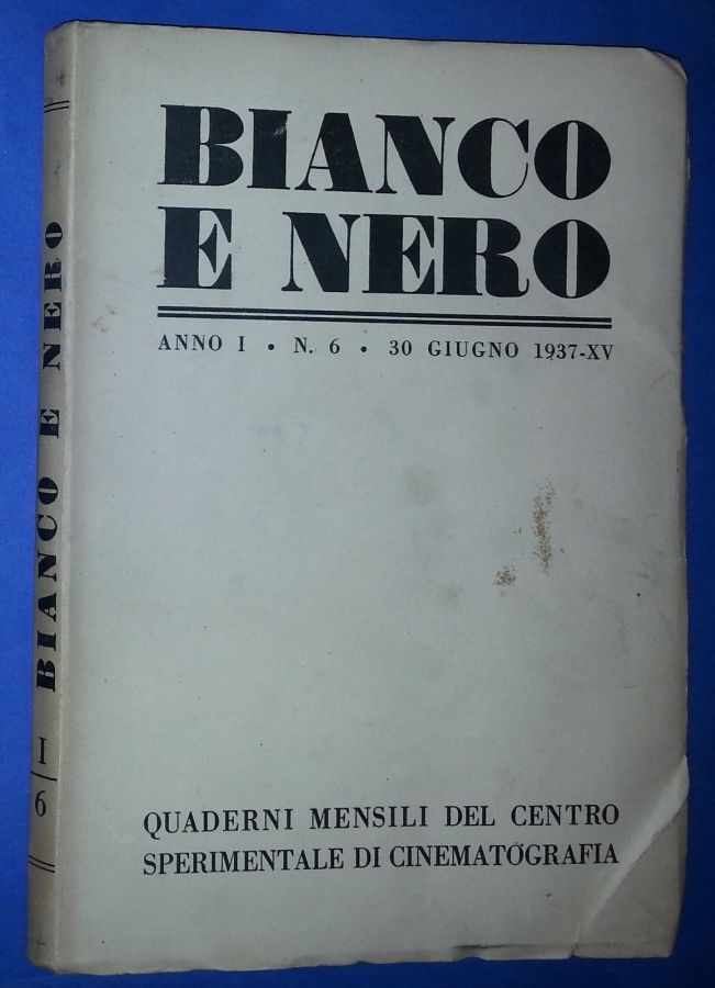 BIANCO E NERO magazine side cover Issue 6 June 1937