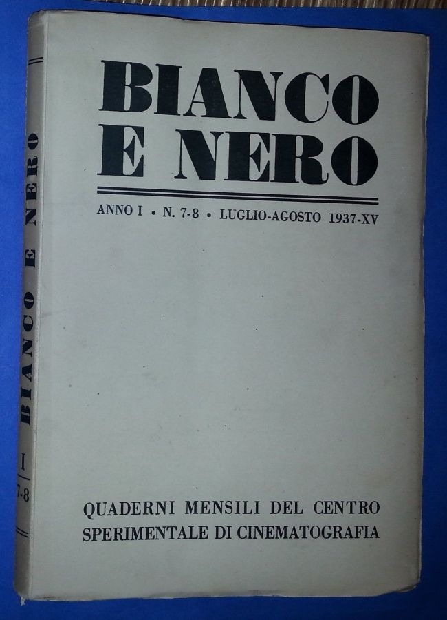 BIANCO E NERO magazine side cover Issue 7/8 July/August 1937