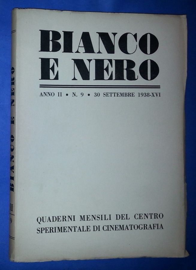 BIANCO E NERO magazine side cover September 1938
