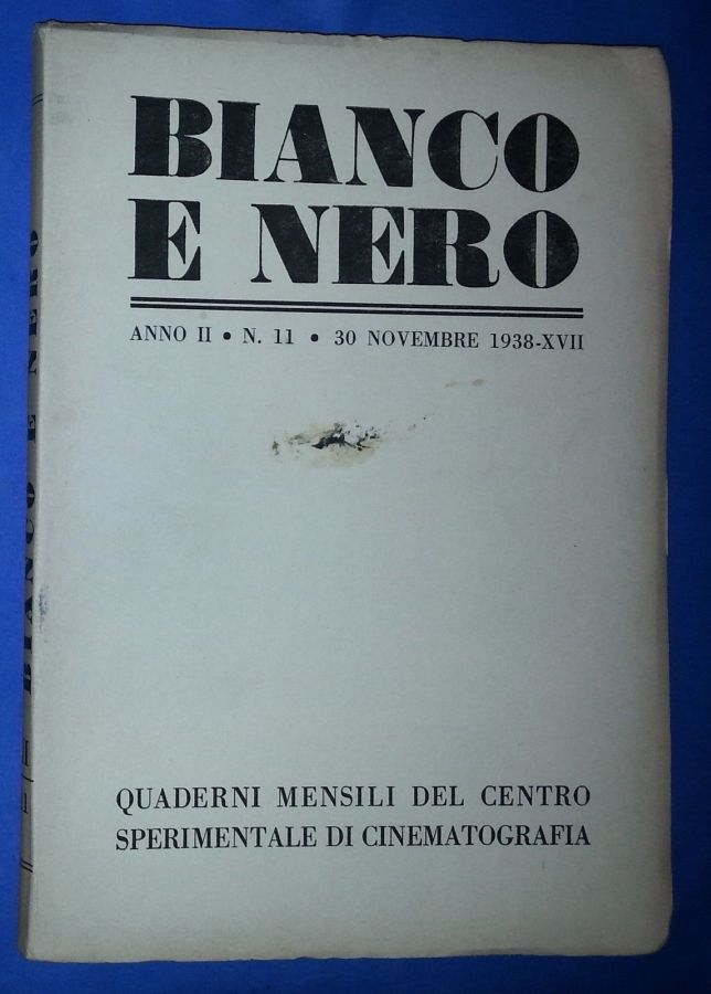 BIANCO E NERO magazine side cover November 1938