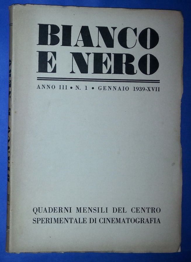BIANCO E NERO magazine side cover January 1939