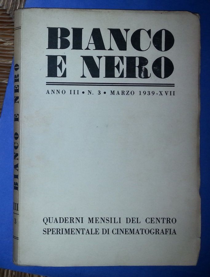 BIANCO E NERO magazine side cover March 1939