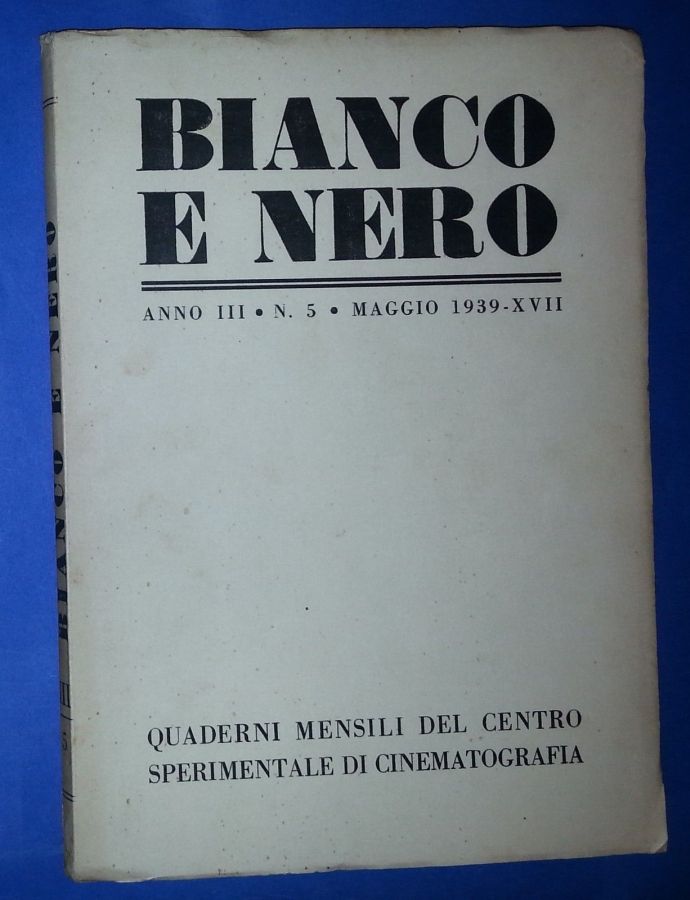 BIANCO E NERO magazine side cover May 1939