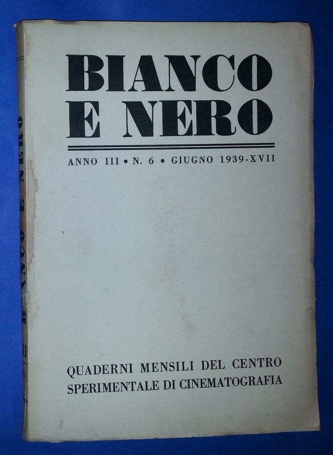 BIANCO E NERO magazine side cover June 1939