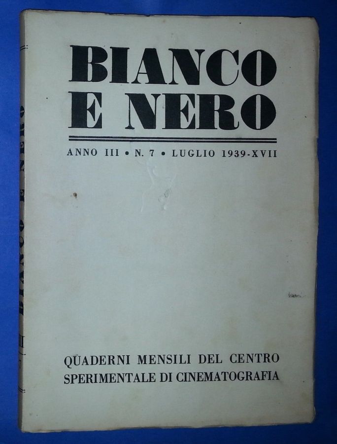 BIANCO E NERO magazine side cover July 1939