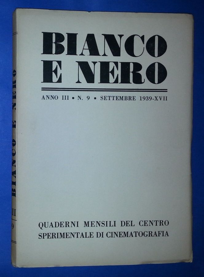 BIANCO E NERO magazine side cover September 1939