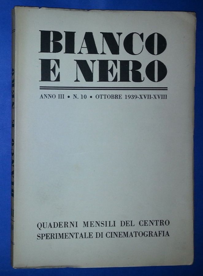 BIANCO E NERO magazine side cover October 1939
