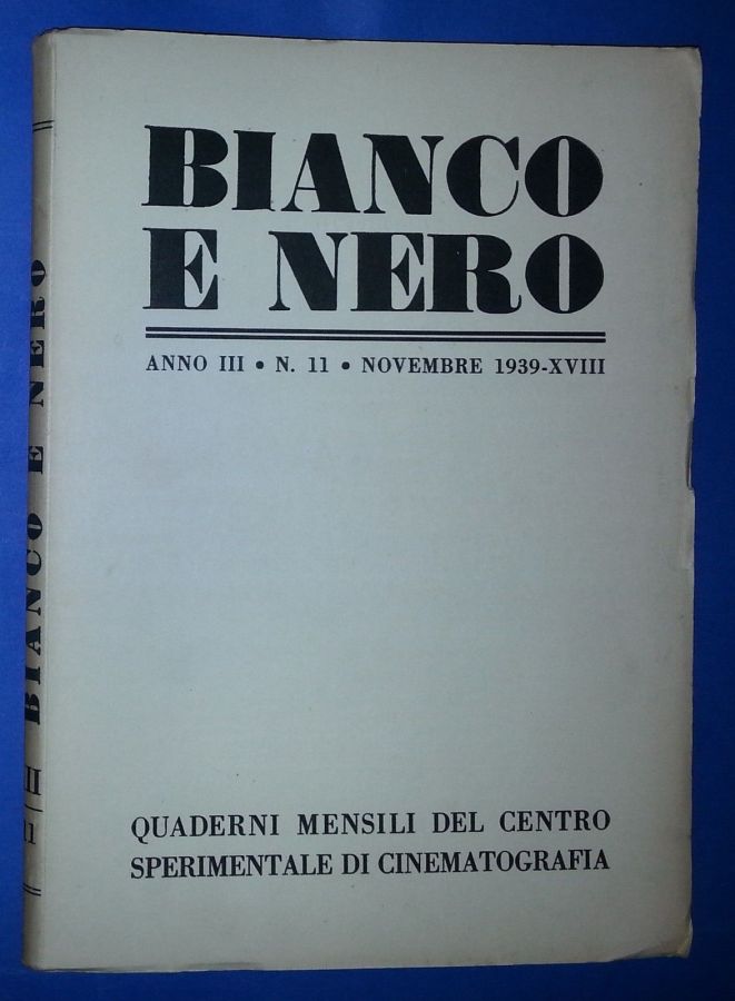 BIANCO E NERO magazine side cover November 1939