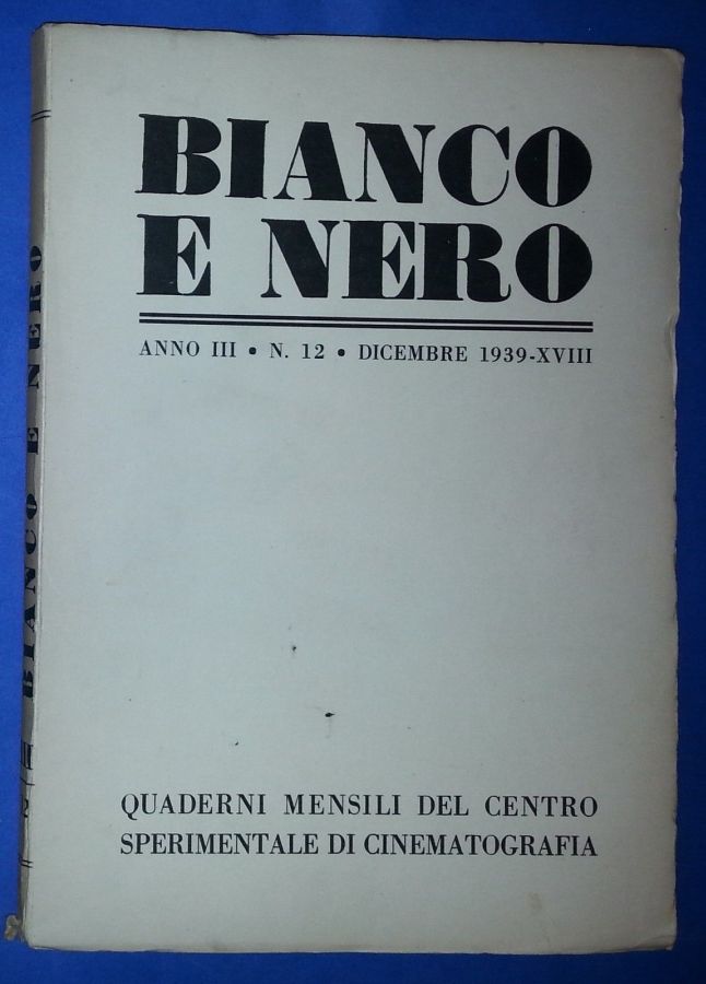 BIANCO E NERO magazine side cover December 1939