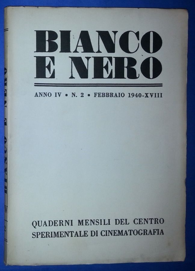 BIANCO E NERO magazine side cover February 1940