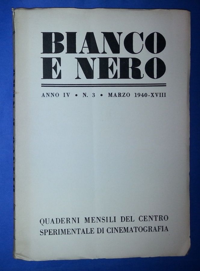 BIANCO E NERO magazine side cover March 1940