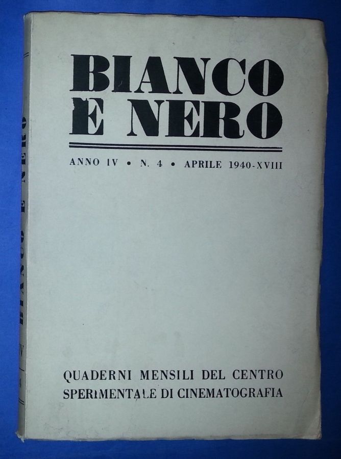 BIANCO E NERO magazine side cover April 1940