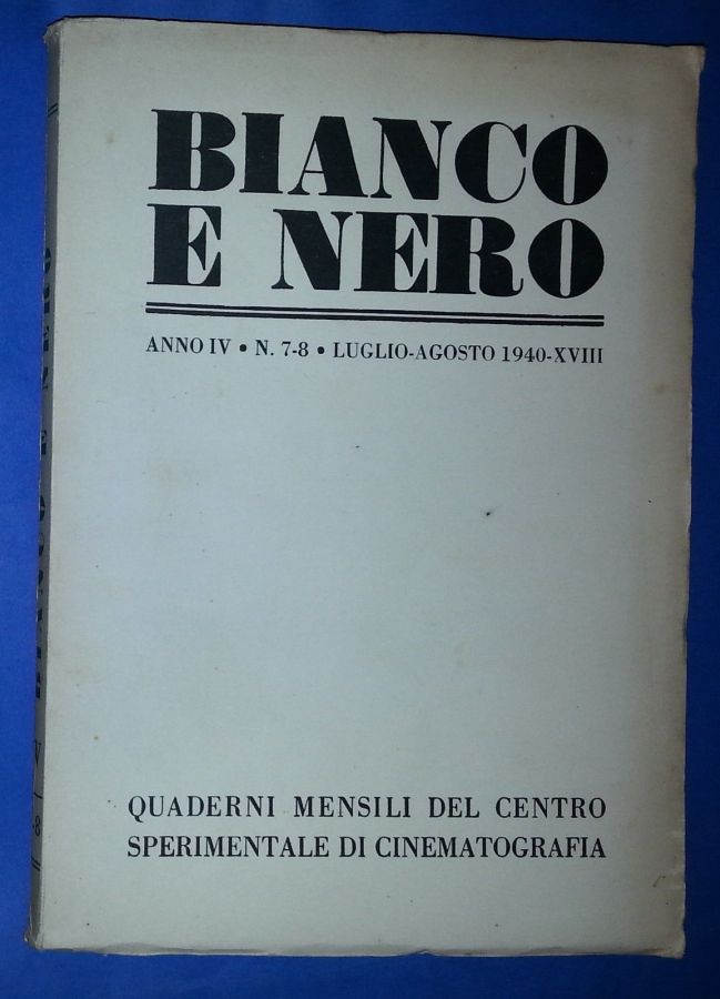 BIANCO E NERO magazine side cover July/August 1940