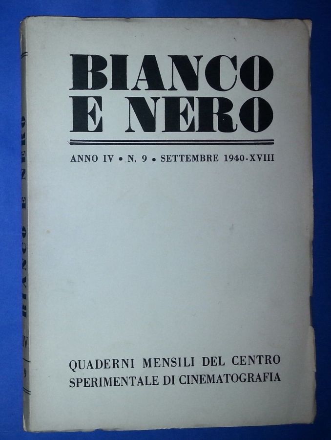 BIANCO E NERO magazine side cover September 1940