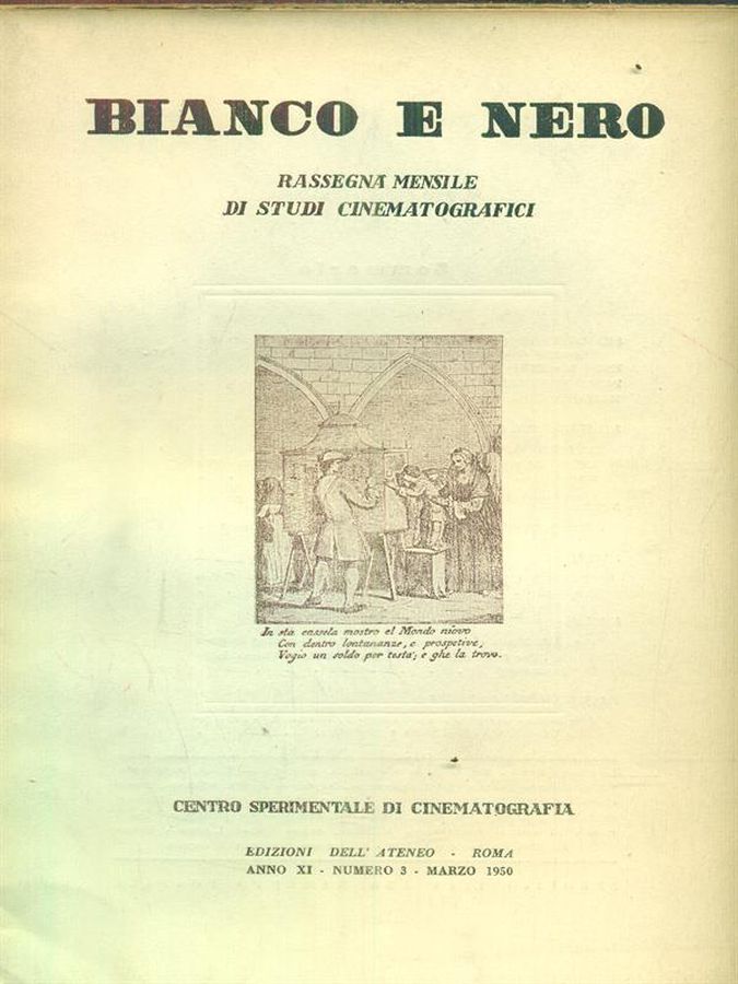 BIANCO E NERO magazine side cover March 1950