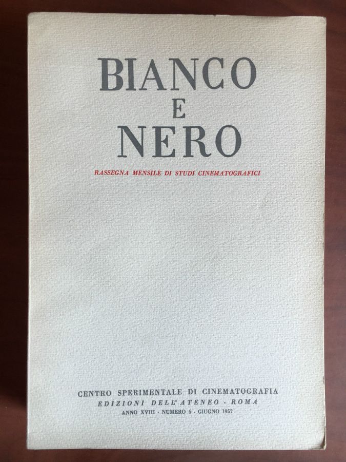 BIANCO E NERO magazine side cover June 1957