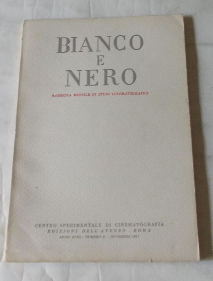 BIANCO E NERO magazine side cover November 1957