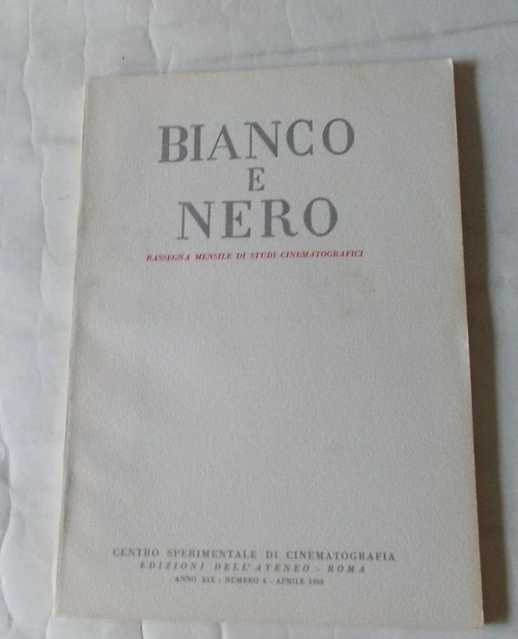 BIANCO E NERO magazine side cover April 1958