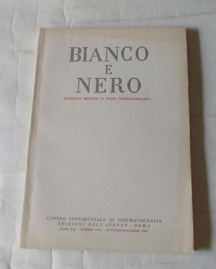 BIANCO E NERO magazine side cover October/November 1958