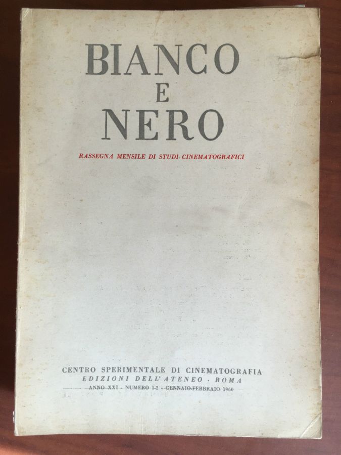 BIANCO E NERO magazine side cover January/February 1960