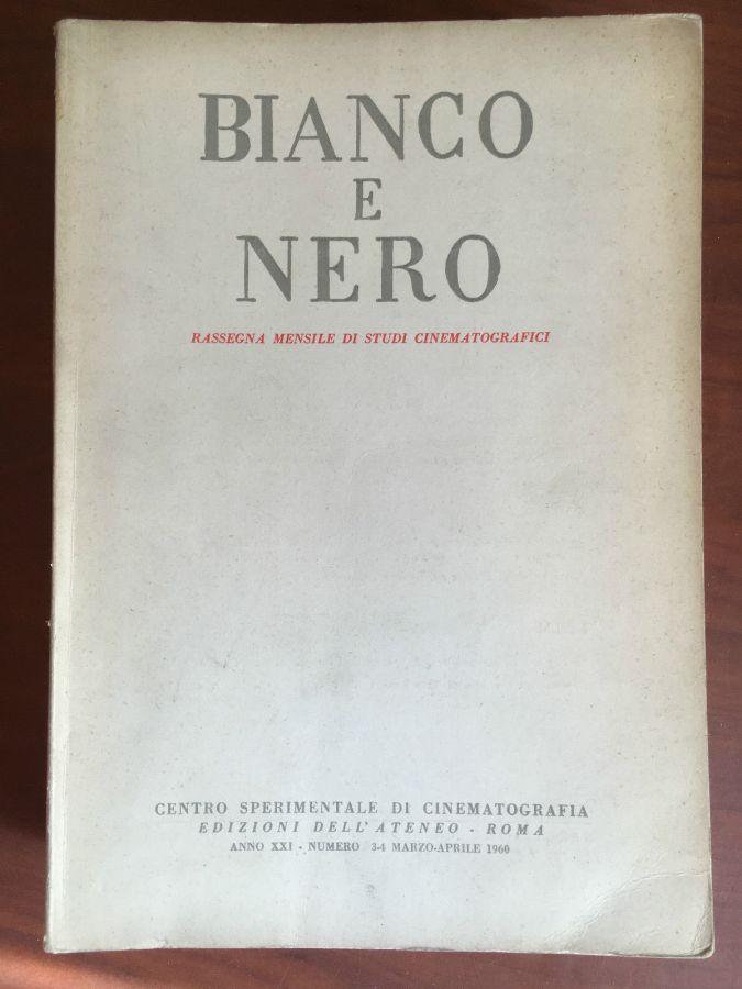 BIANCO E NERO magazine side cover March/April 1960