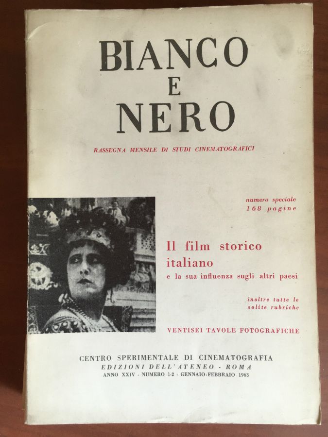 BIANCO E NERO magazine side cover January/February 1963