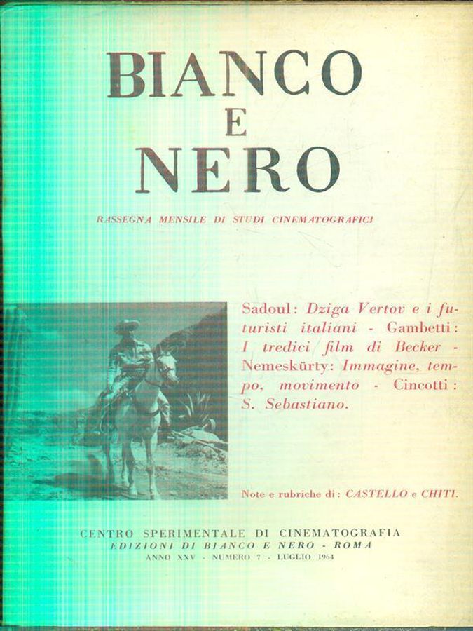 BIANCO E NERO magazine side cover July 1964