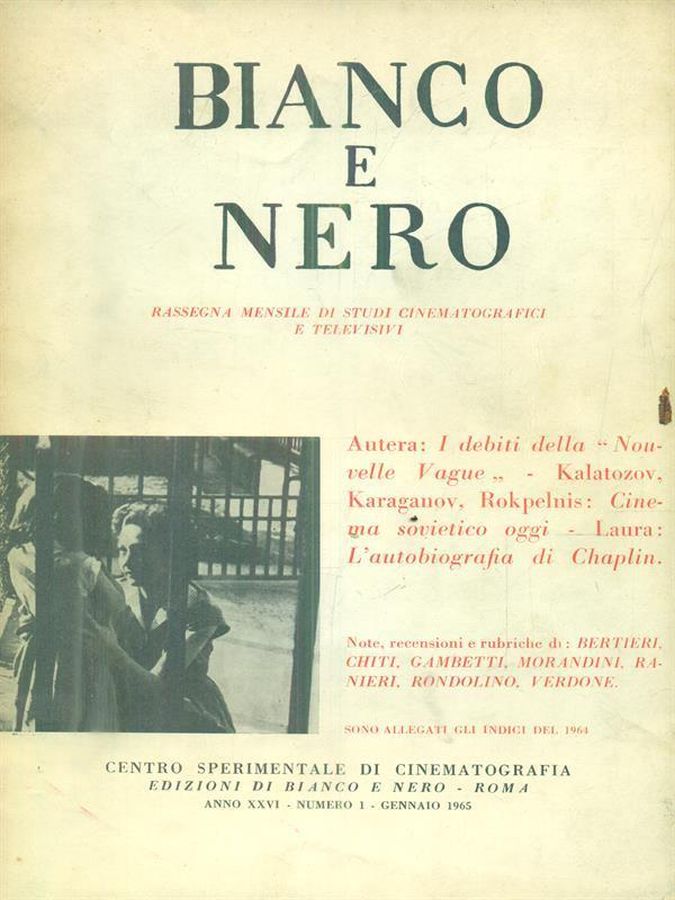 BIANCO E NERO magazine side cover January 1965