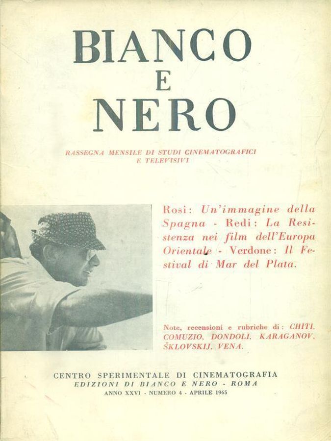 BIANCO E NERO magazine side cover April 1965
