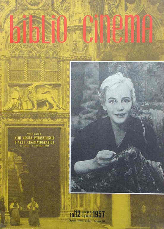 BIBLIO CINEMA magazine side cover Issue 10-12 June/July/August 1957