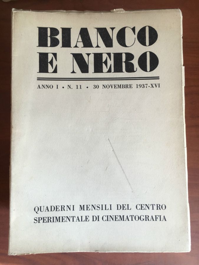BIANCO E NERO magazine side cover Issue 11 November 1937