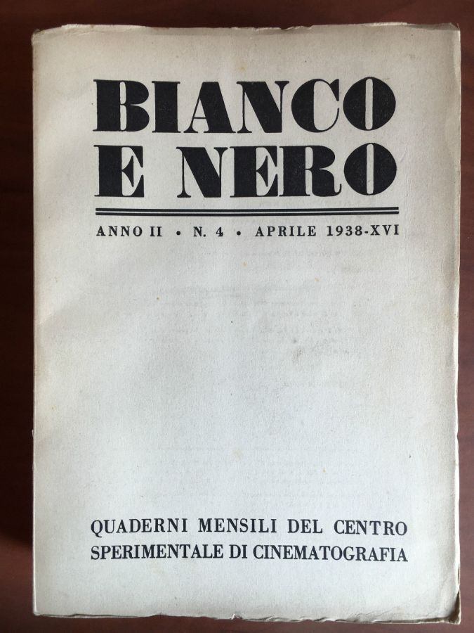 BIANCO E NERO magazine side cover Issue 4 April 1938